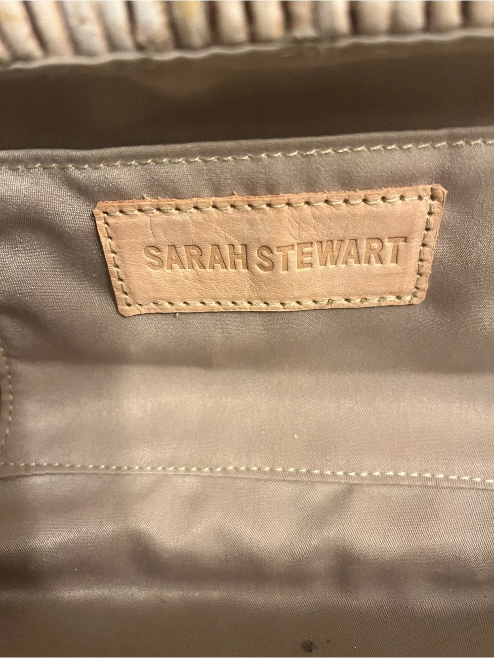Sarah Stewart Woven Straw Envelope Clutch - natural beige sz M